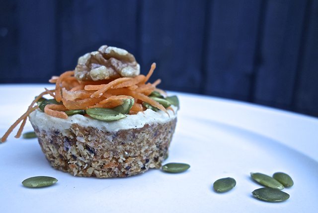 raw carrot cake with lemon cashew icing feature