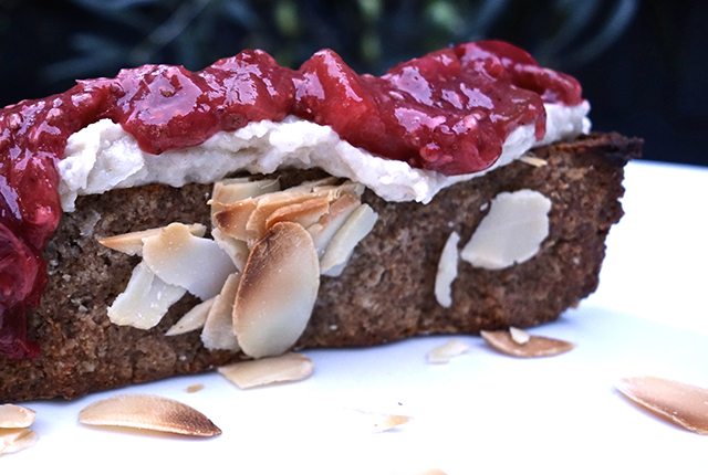 semi-raw rhubarb and strawberry chia seed jam